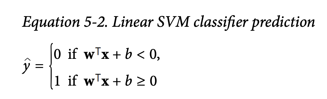 Equation 5-2. Linear SVM classifier prediction