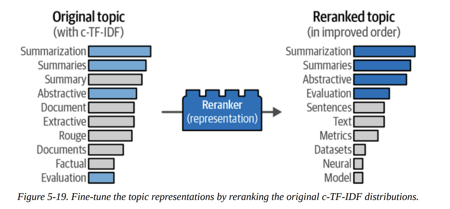 Figure 5-19. Fine-tune the topic representations by reranking the original c-TF-IDF distributions.